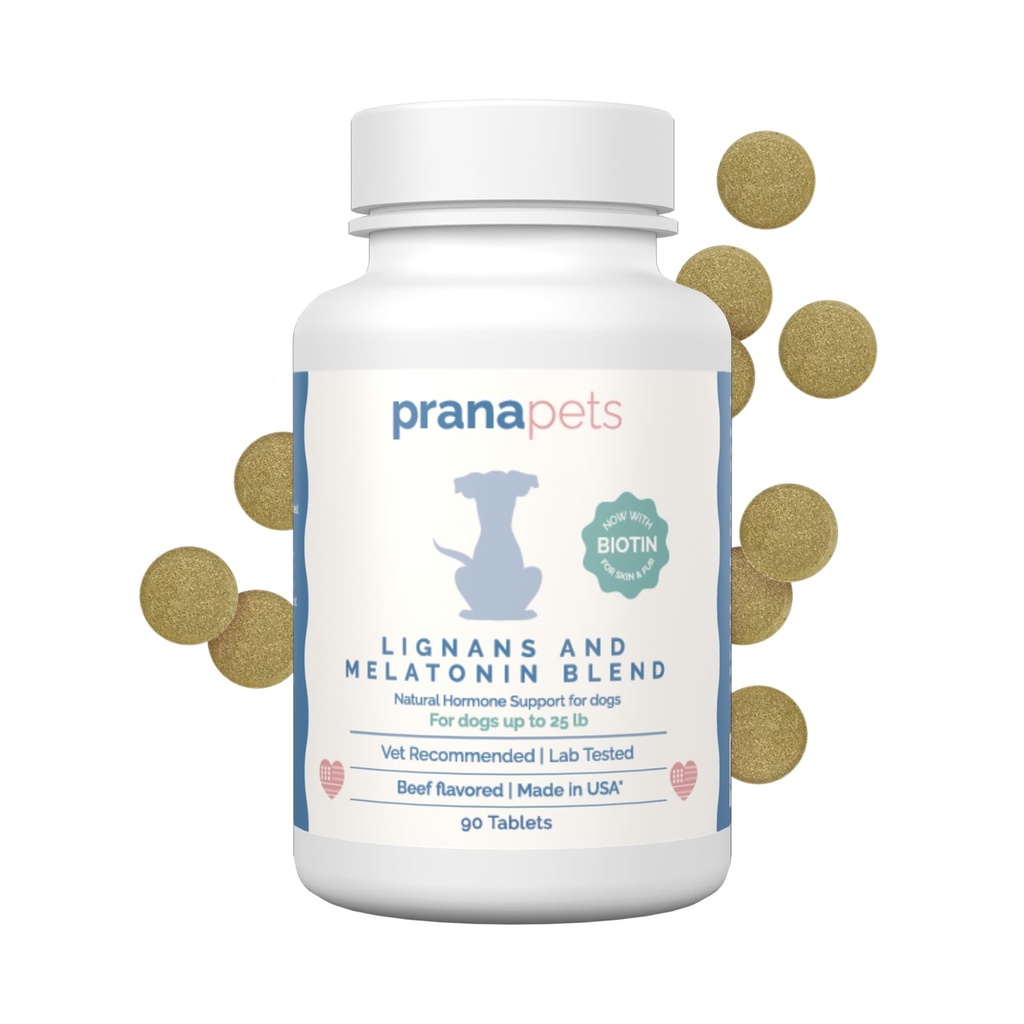 PranaPets Lignans & Melatonin cu Biotin Blend SIDA natural în ameliorarea simptomelor de Cushing