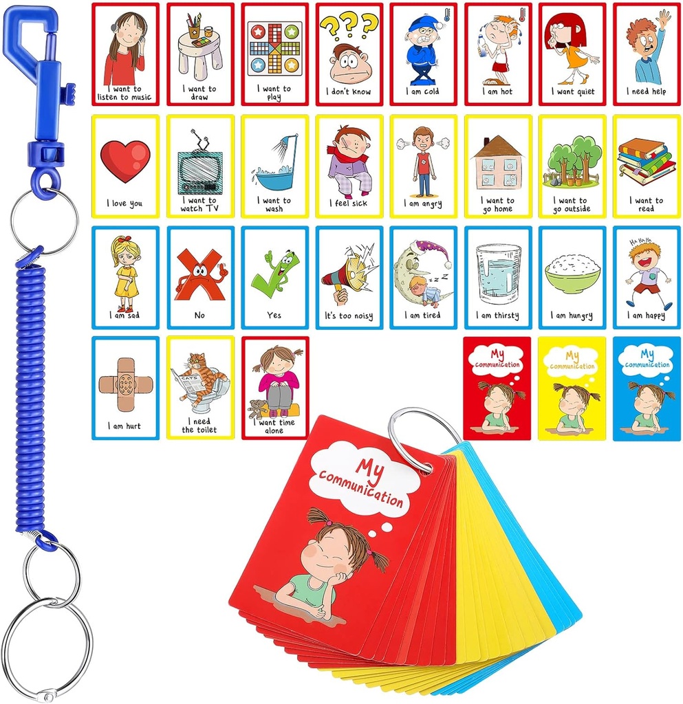 27 Carduri de comunicare autism Ajutor vizual Comitet de comunicare nonverbală Întârziere vorbire Sentimente Emoții Carduri Flash Autism Nevoi speciale Carduri de Tacuri Limbi de învățare Jucării pentru copii Adulți