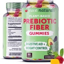 Yuve Prebiotic Fiber Gumries - Delicious - 3g Soluble Fiber Supplement - Suporturi Digestive Health & Regularity - Vegan & Gluten-Free Fiber Gummies pentru adulți și copii - Non-GMO & Low Sugar - 60 Count