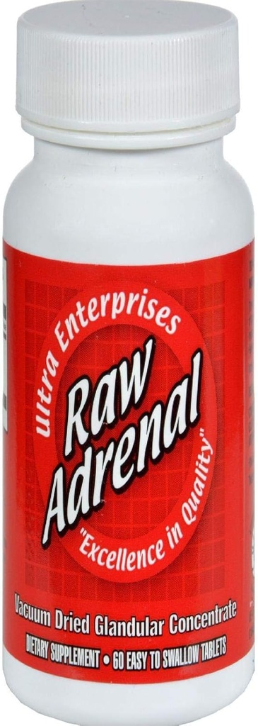 Ultra Glandulare comprimate suprarenale brute, 200 Mg, 60 Număr