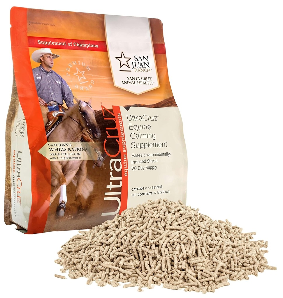 UltraCruz - sc-395986 Supliment de calmare a ecvideelor pentru cai, 6 lb, Pellet (20 zile de aprovizionare)