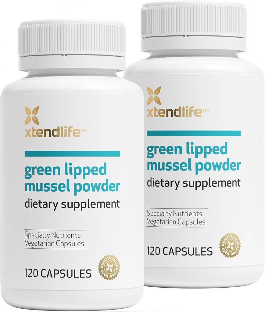 Xtendlife verde cu vârf Mussel pulbere - 2400 mg Supliment cu Omega-3 acizi grasi din Noua Zeelandă pentru sănătate comună, 120 capsule (2 ambalaj)