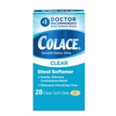 Colace Clear Stool Softner Soft Gel Capsule Constipaţie Relief 50mg Docusat de sodiu Doctor Recomandat 28ct