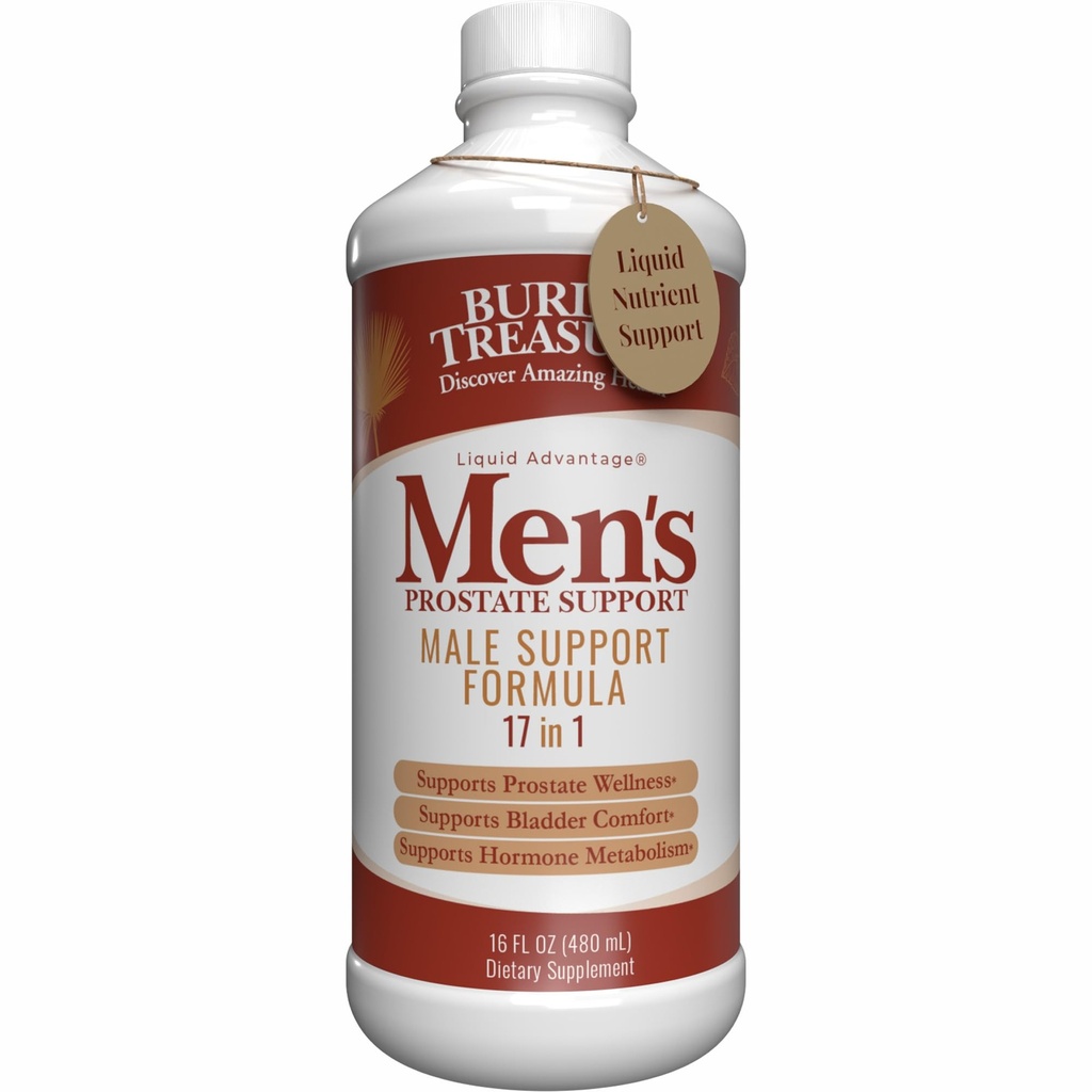Comoara îngropată: Prostata masculină completă - Natural Herbal Formula Supliment w/ Saw Palmetto, Pygeum Bark, & Stine Nettles pentru a sprijini funcția urinară sănătoasă și prostată - 16 oz