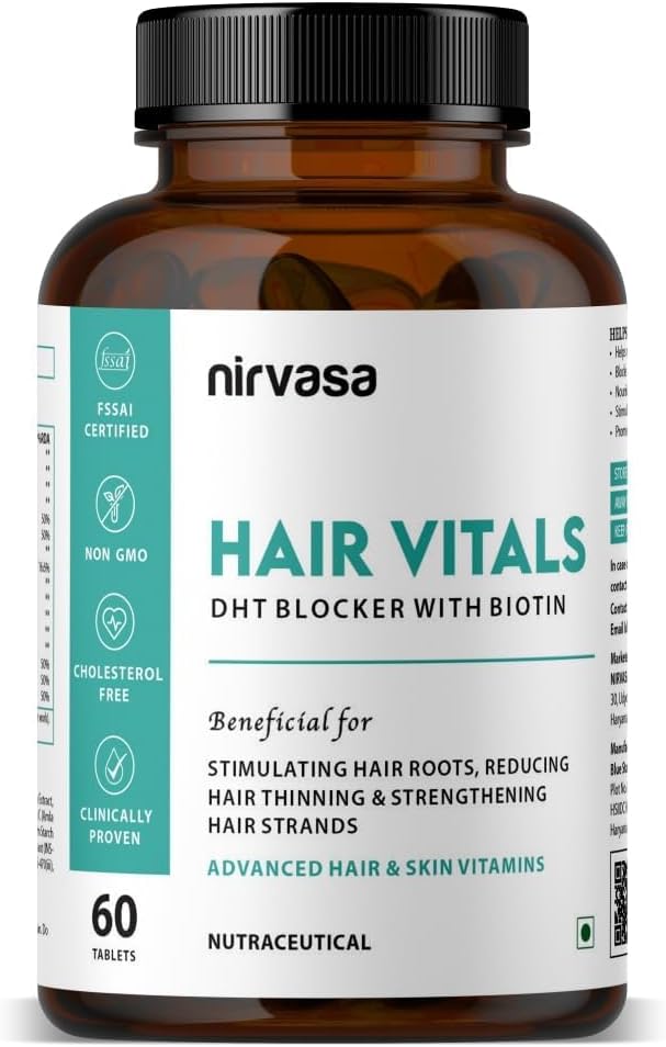 Semnele vitale ale părului DHT Blocker cu tablete de biotină cu beta-Sitosterol și extract de rădăcini de netezire Stinging 