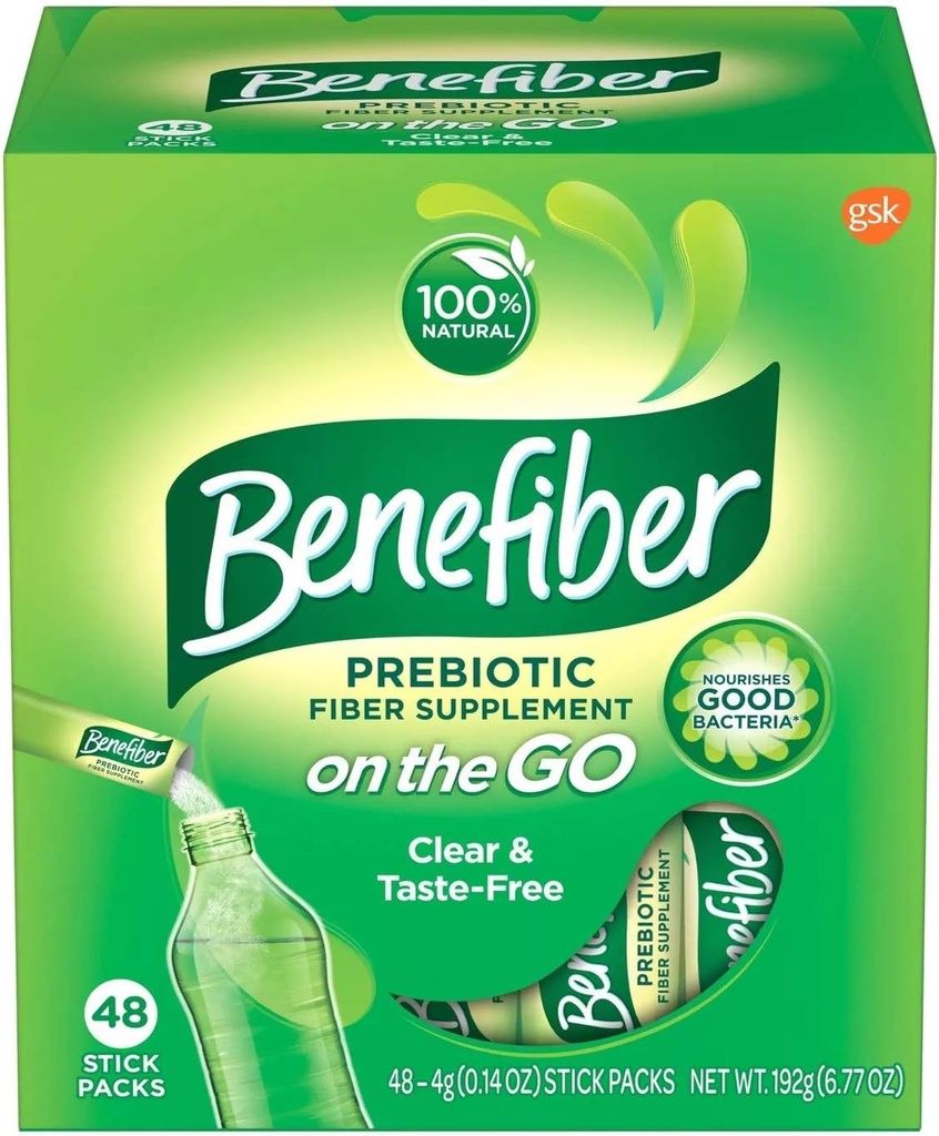 Stick-uri de fibre prebiotice Benefiber - 48ct