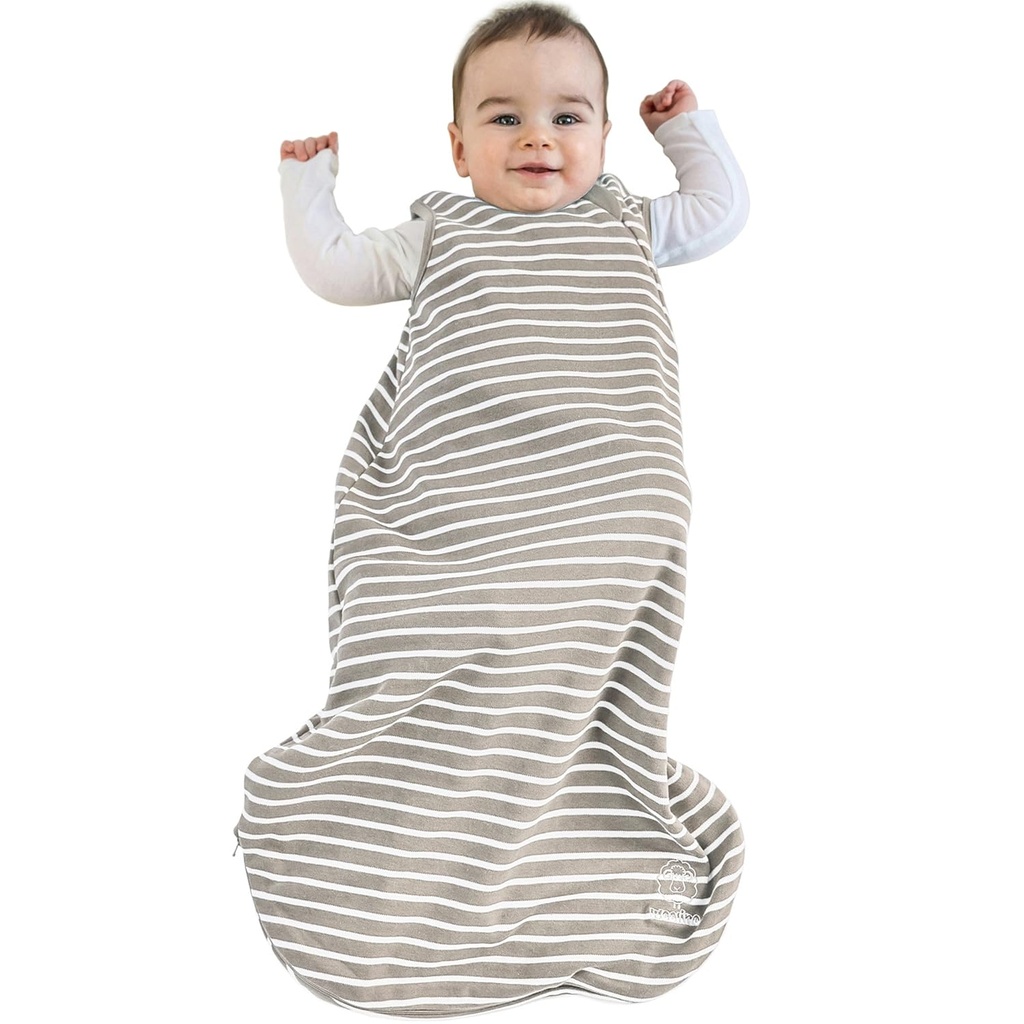 Woolino Merino Wool and Organic Cotton Baby Sleep Bag - 4 Sezon clasic Sleep Sack for Baby - Two-Way Zipper Sleeping Bag for Baby and Toddler - 0-6 Luni - Earth