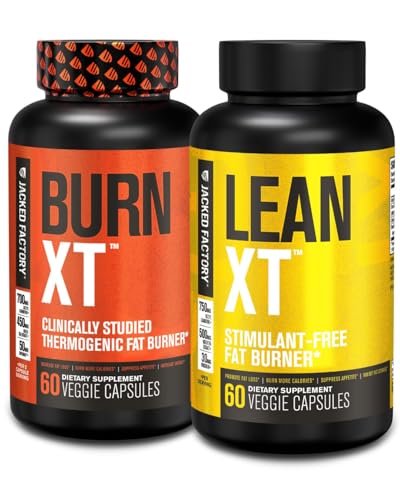 Fabrica Jacked Burn XT termogenic Fat Burner & Lean XT Caffeine Free Weight Loss Supplement