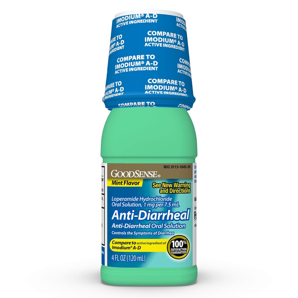 Medicină anti-Diareică, soluţie orală de clorhidrat de loperamidă, 1 mg per 7,5 ml, mentă, 4 Fl Oz