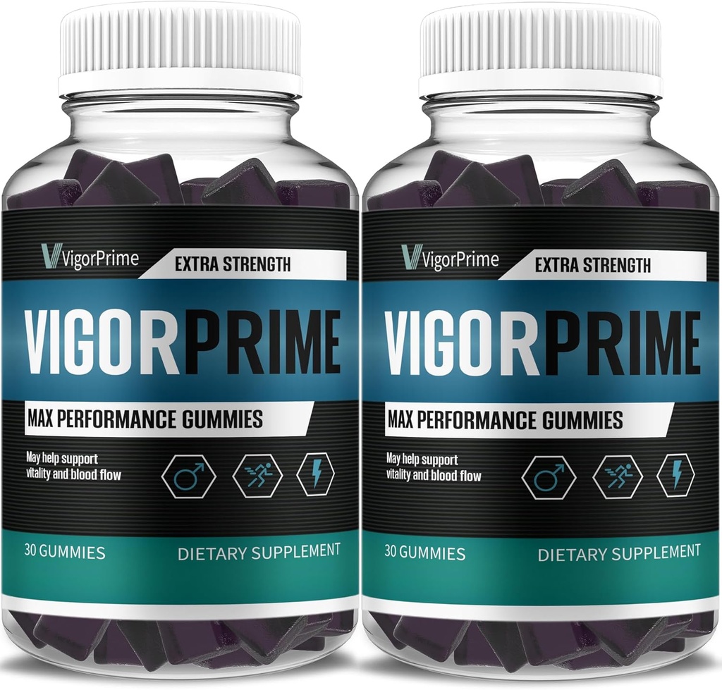 (2 Pack) Vigor Prime Performance Gummies Prime Vigor XL Gummy Supplement, Vigor Prime XL Putere maximă avansată Shilaj Sea Moss Schindugreek Gummies Suport global energie Vitality (2 lună de aprovizionare)