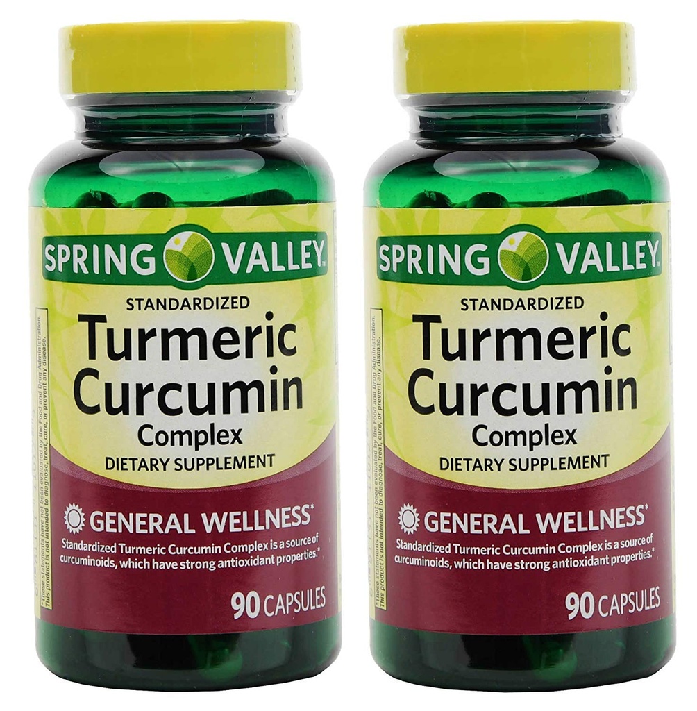 Spring Valley Stndr Turmeric Curcumin Complex Supliment alimentar Capsule, 500 mg, 90 Conte flacon, 2 ambalaj
