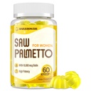 Saw Palmetto pentru femei - DHT Blocker supliment de crestere a parului - 500 mg Saw Potent Saw Gummies pentru par, piele, unghii, wellness urinar - Mango-Pineapple Aroma - 60 Gume
