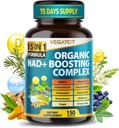 VEGATOT NAD+ Complex de booting - Suplimente NAD pentru femei și bărbați 15-in-1 Formula cu Resveratrol Turmeric Quercetin Rosemary Bilberry Sage Ceai verde