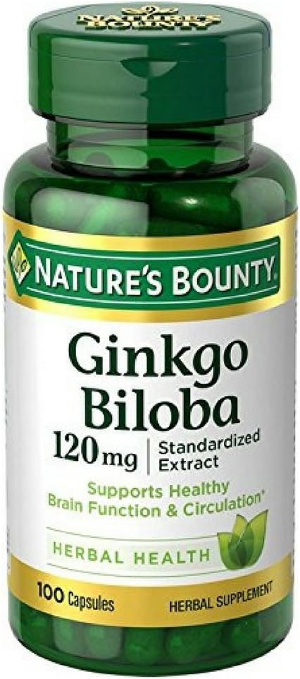 Natura's Bounty Ginkgo Biloba 120mg, 100 capsule (Pachet de 4)