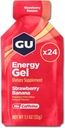 GU Energie Original Sports Nutrition Energy Gel, Strawberry Banana, 24 Conte Box