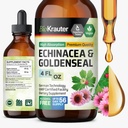 BIO KRAUTER Echinacea și Goldenseal Root Liquid Extract - Natural Immune Support - Echinacea Drops with Goldenseal - Vegan, Alcool & Sugar Free Tincture - 4 Fl.Oz.