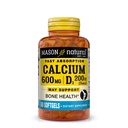 MASON NATURAL Absorbție rapidă Calciu cu vitamina D3 - consolidează funcția musculară, susține oase sănătoase și sănătate generală, 60 Softgels