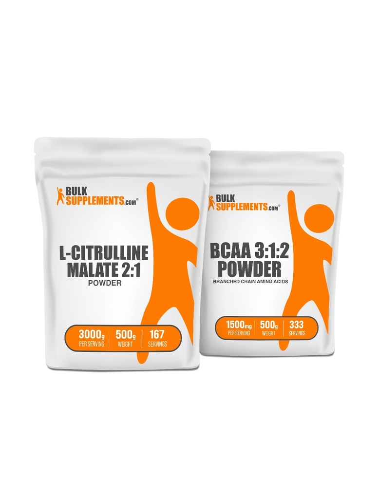BulkSupplements Citruline Malate 2:1 500g + BCAA 3:1:2 500g Bundle