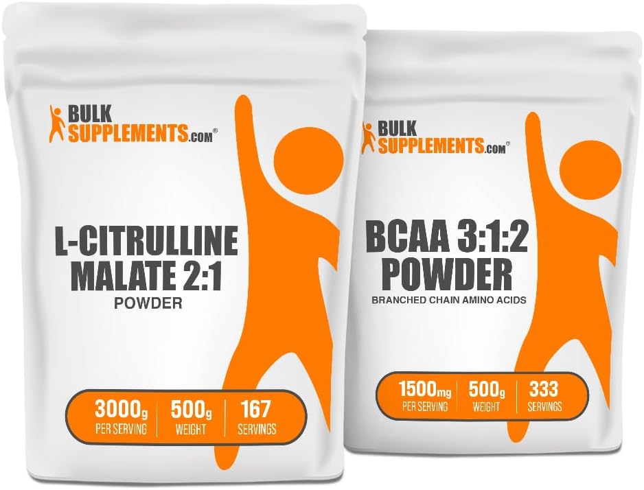 BulkSupplements Citruline Malate 2:1 500g + BCAA 3:1:2 500g Bundle