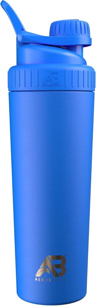 AeroBottle Cryo Shaker Cup, izolat din oțel inoxidabil sticla de apă și agitator de proteine, amestecă proteine și antrenament pre cu tehnologie de amestecare tulbure, fără bila de amestecare sau Wisk, 26oz, Mare Artic albastru