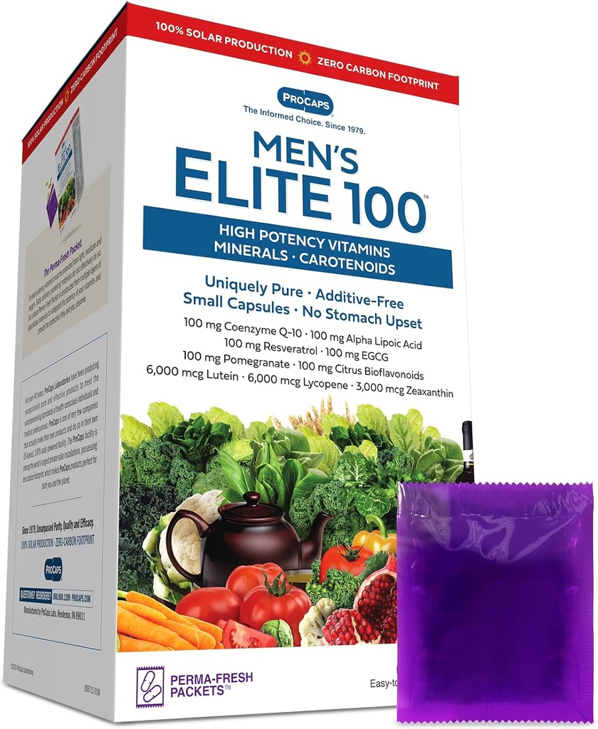 ANDREW LESSMAN Multivitamine-Men Elite-100 30 Pachete - Nutrienti potenti Plus 100mg Fiecare din Coenzima Q10, Acid alfa lipoic, Resveratrol, EGCG, rodie, Citrus Bioflavonoids. Fără aditivi