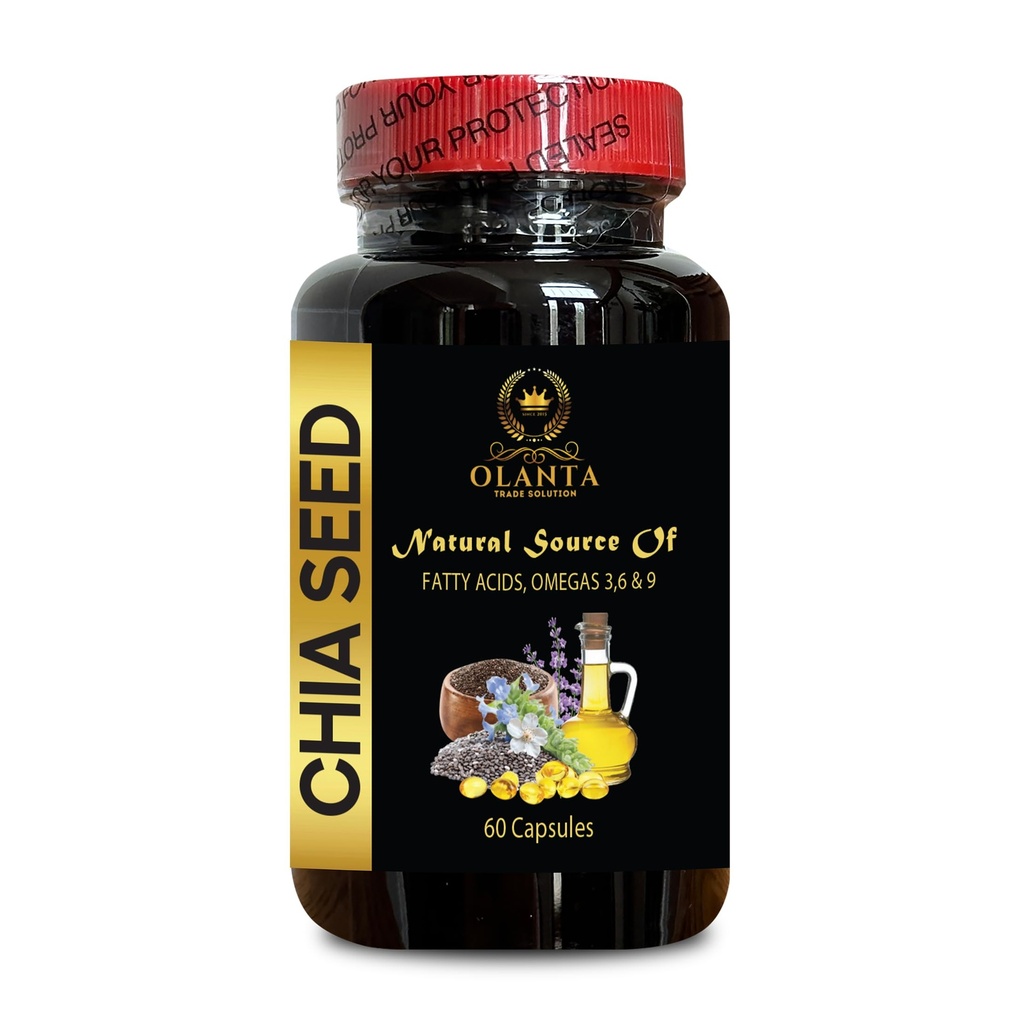 Suplimentul de semințe CHIA - Fibră mare și proteine cu Omega-3 Supliment, chia vitamina semințe, Vegan chia ulei de semințe, chia ulei de semințe moale - 1 flacon