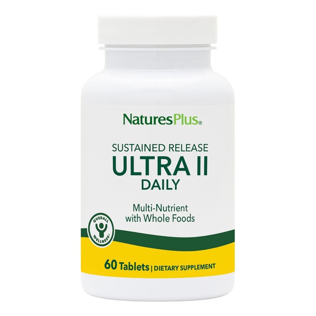 NaturasPlus Ultra II zilnic - 60 comprimate - Multivitamine cu alimente integrale pentru bunăstarea generală - sprijină energia și sănătatea imună - eliberare susținută - 60 de serviri