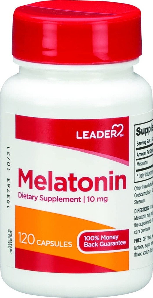 Lider Melatonin 10MG Capsule 120 Ct. Max Rezistenţă Ajutor pentru somn pentru insomnie