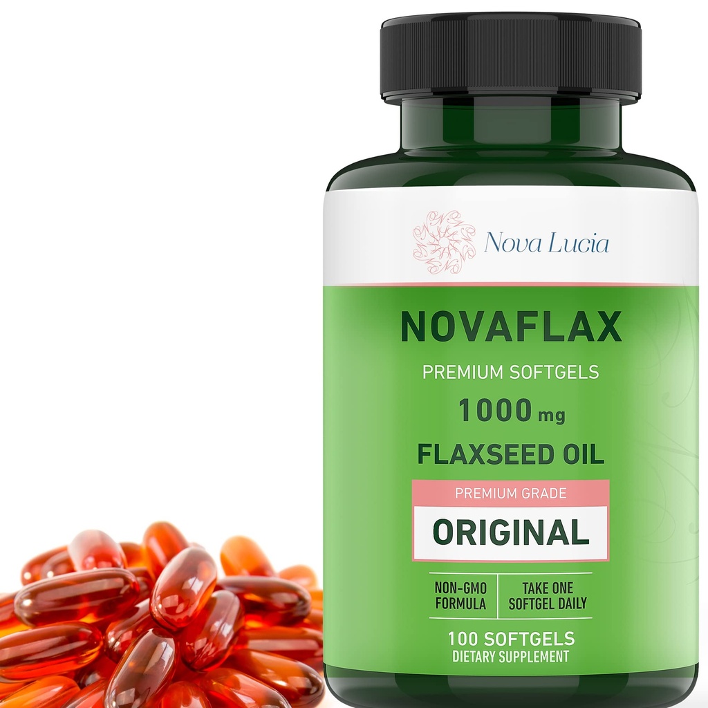 Nova Lucia Organic Flaxseed Oil Capsules 1000mg 