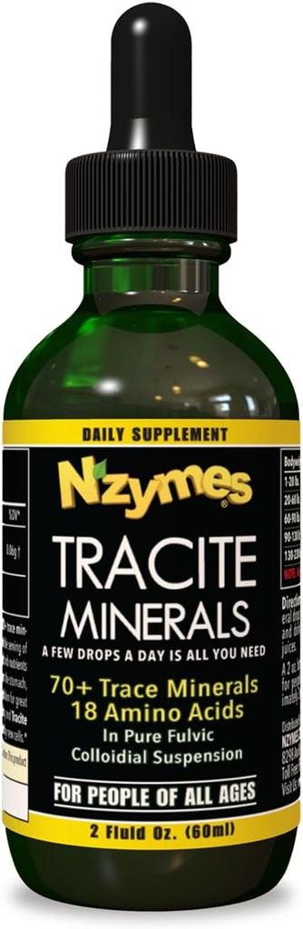 Nezymes® Tracite Minerals for People, Trace Mineral Drops and Amino Acids - Made in the USA