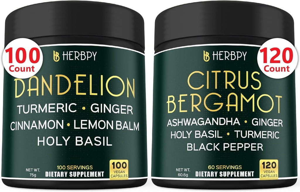 Bundle 6in1 Supliment Dandelion & 6in1 Supliment Citrus Bergamot - Suport Relaxare, Inimă, Digestion Health și Imune