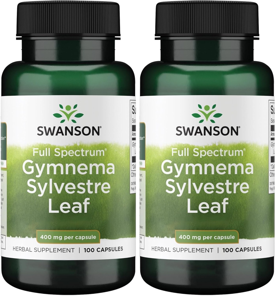 Swanson Full Spectrum Gymnema Sylvestre Leaf - Traditional Ayurvedic Herb - (100 capsule) (2 ambalaj)