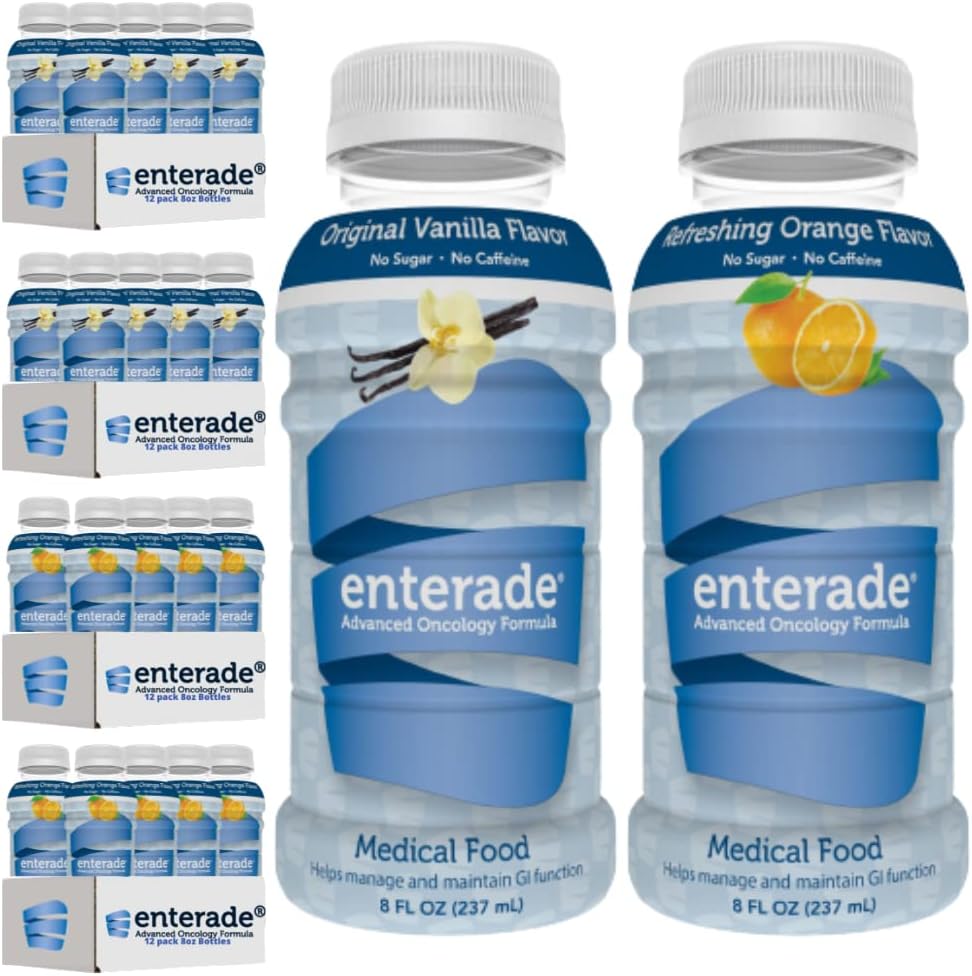 endrode AO 48 Flacoane Orange şi Vanilla Bundle, special concepute pentru a reduce efectele secundare de tratament GI, 8oz Orange (2 cutii de 12) + 8 oz Vanilla (2 cutii de 12)