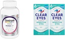 Centrum Minis Multivitamine pentru femei de argint 50 Plus, Multimineral Supliment cu vitamina D3, B Vitamine, Ingrediente non-GMO, Suporturi de memorie și cunoaștere la adulți mai în vârstă - 280 Ct & ochi clari, ochi sensibili, picături oftalmice, 0.5 Oz, 2 Pack