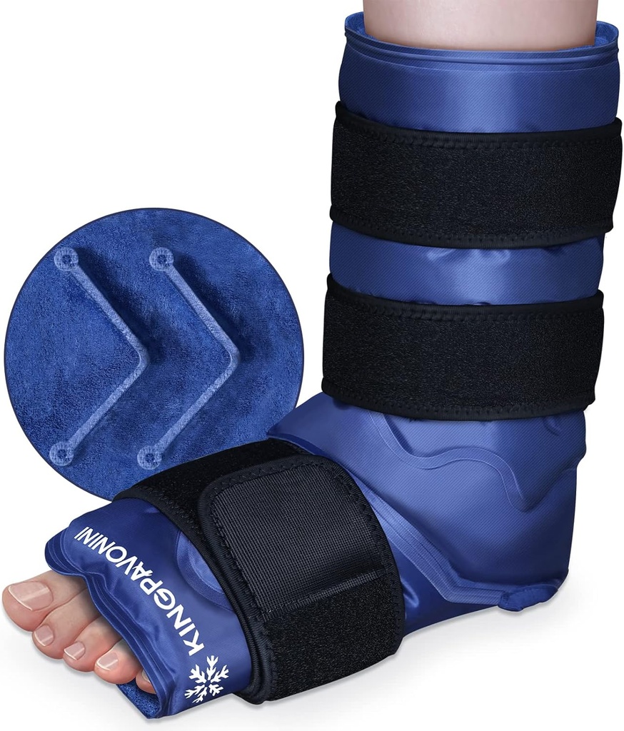 XXL Ankle picior pachet de gheață Wrap pentru rănirea picioarelor, acoperire completă glezna de gheață Wrap, Gel Ice Packs Reutilizabile pentru Fascitis plantară, Ahile Tendonitis, Sprained Ankles și Heels, Fibular Rană, Albastru