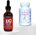 Bricker Labs B-12 Blast lichid Vitamina B-12 + 7-Keto DHEA Metabolite 50 mg - Viata activa: energie si management greutate Supliment Bundles