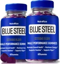 (2 ambalaj) Gummie albastru din oțel pentru bărbați, nutriție zilnică pentru a stimula încrederea și sănătatea generală, Toate Suplimentul Natural pentru a sprijini performanța de vârf, Gummy oficial de sex masculin, recenzii BlueSteel (120 de gume)