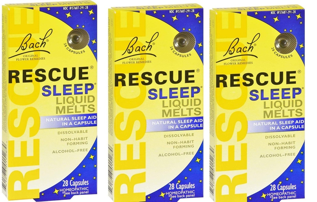 Congelări lichide pentru somn de salvare Bach, capsule care pot fi rezolvate 28 ea (ambalaj cu 3 capsule)