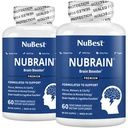 NuBrain Booster - Suplimentul creier pentru Booster creier, Memorie, Focus & Clarity Support cu St. John