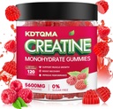 Creatin Monohidrat Gummes pentru bărbaţi şi femei 120 CT - 5600 mg de Creatină Monohidrat per Serving, Creatină masticabile Monohidrat pentru suport muscular şi energie Boost, Sugar Free, Vegan (Aroma de zmeură)