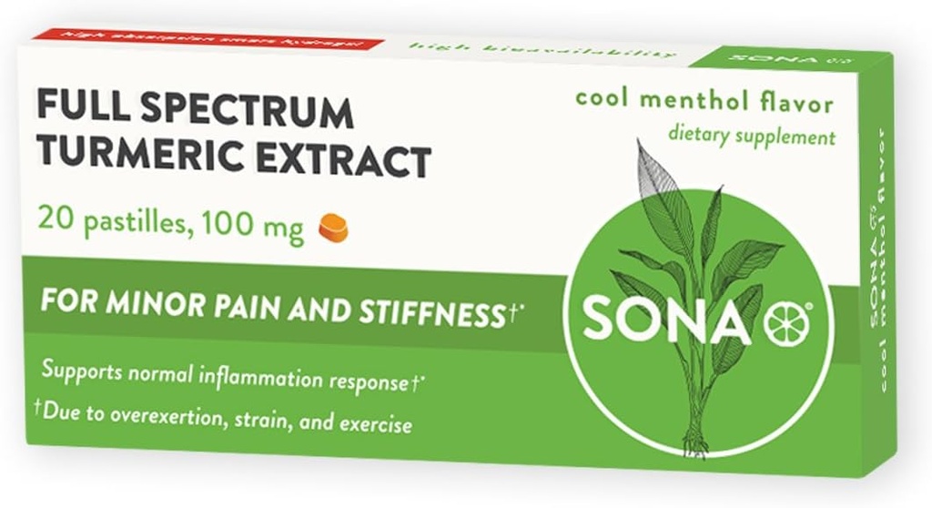 SONA Pastile Turmerice, se dizolvă în gură, 600% Absorbţie mai mare a curcuminei comparativ cu capsulele