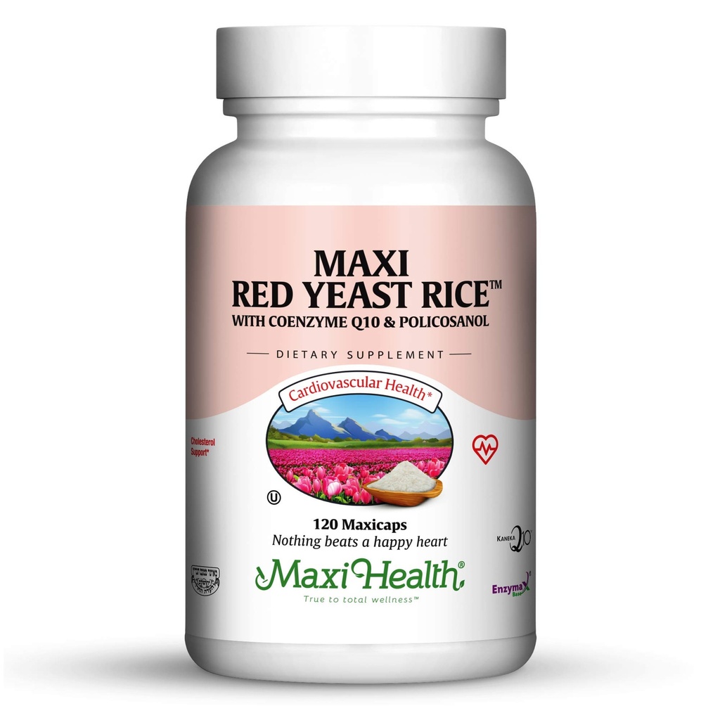 Maxi Health Kosher Maxi Red Yeast Rice cu Coenzime Q10 & Policosanol (Corect 120 nearomat (Pachet de 1))