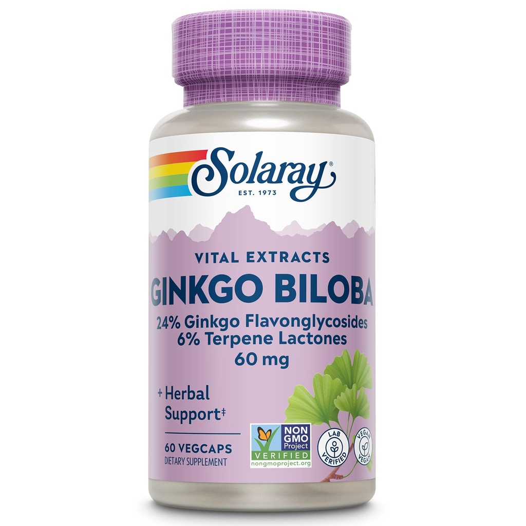 SOLARAY Ginkgo Extract de biloba, 60mg