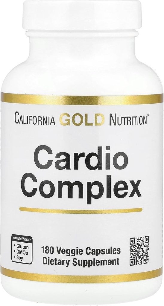 California Gold Nutrition Cardio Complex cu Cardio Amino Blend, CardioPhyto Blend şi Coenzima Q10, 180 Capsule Veggie