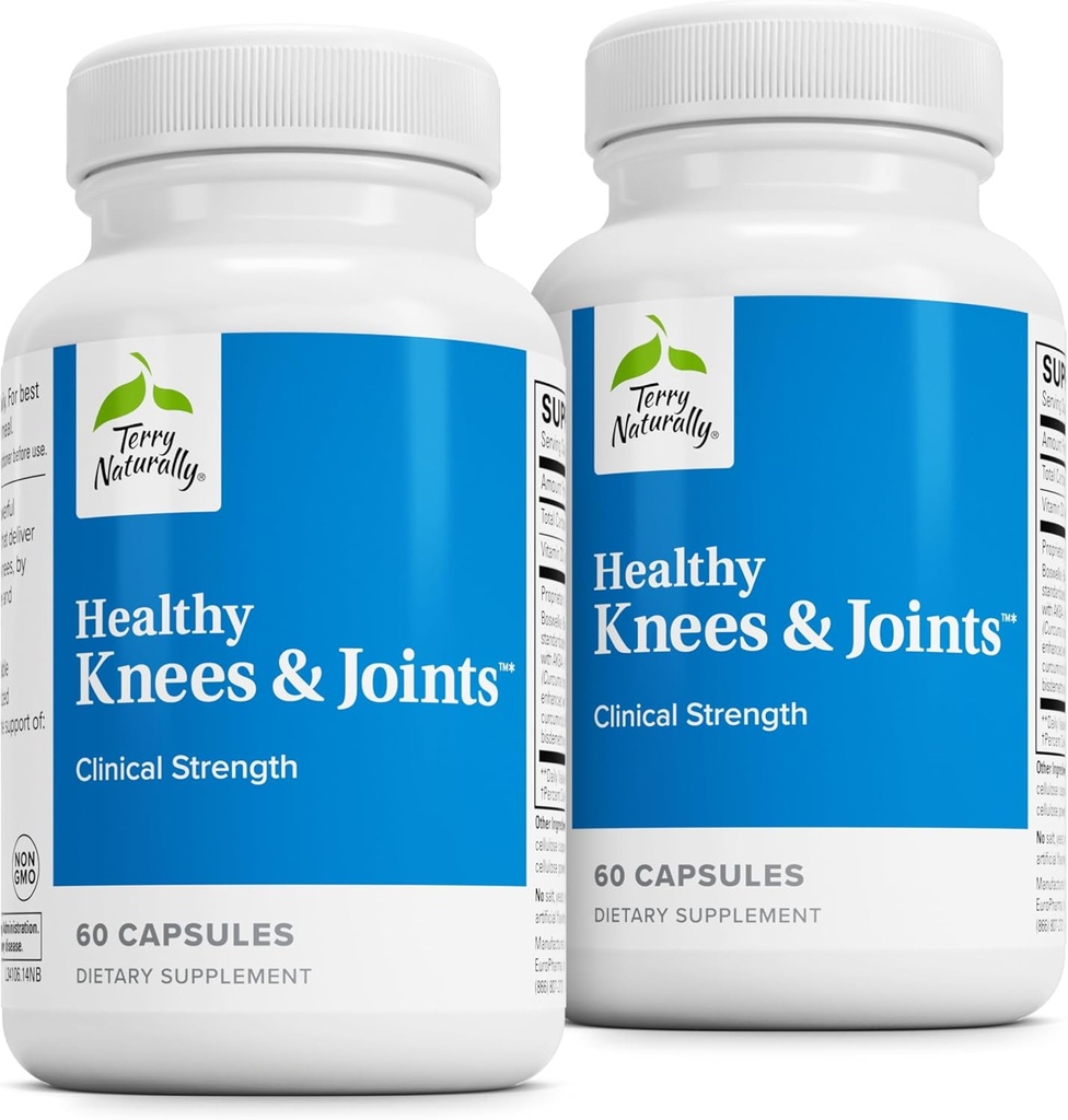 Terry natural sănătos genunchi și articulații - Supliment alimentar pentru a sprijini sănătatea osoasă și flexibilitatea articulară - sănătos Knee & Hip Aid cu calciu Fructoborat - 60 capsule, 2 ambalaj