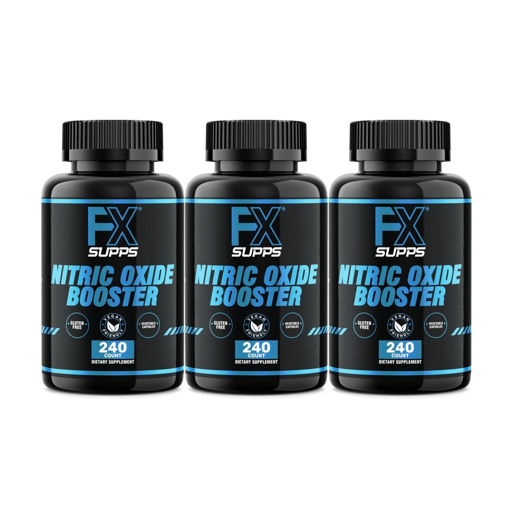 FXSUPPS Oxid de azot Booster - Oxid de azot supliment de antrenament pre cu L-Arginină și Beta Alanina pentru energie, vascularitate, pompa musculara, Heart Health, și fluxul de sânge, 240 Count (3-Pack)