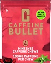 Cafeina Bullet 4 bomboane menta Cafeina = 400mg Cafeina Kick, mai rapid decât geluri de energie și Chews ciclism pentru un Sport de rezistență la mijlocul cursei și Gaming Caffeinated Energy Boost
