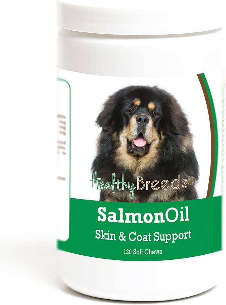 Rase sănătoase Tibetan Mastiff Somon ulei Soft Chews 120 Count