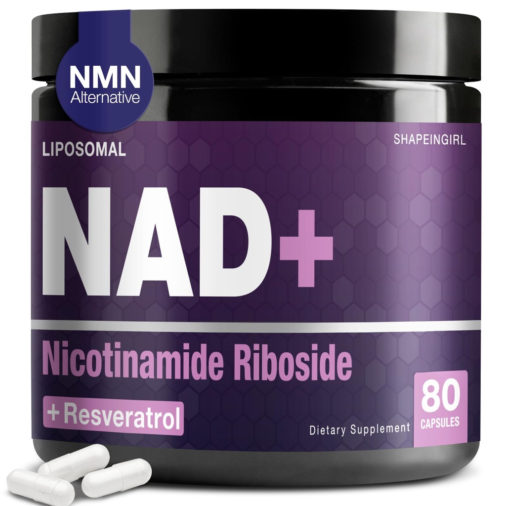 Suplimentul NAD - Nicotinamidă Ribozidă Resveratrol 900 mg, Liposomal NAD Supliment pentru femei şi bărbaţi, NAD Plus Pur organic