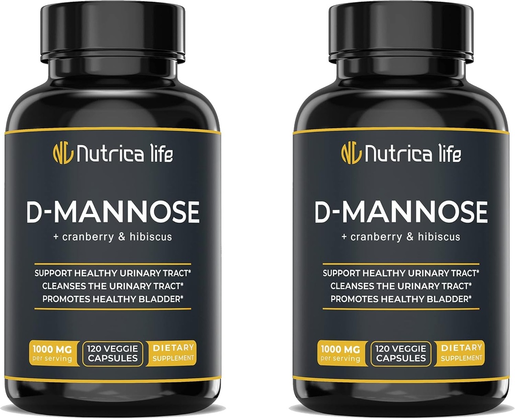 Infecţii ale tractului urinar Tratamente D Manose 1000 mg Capsule - D- Manose & Pastile de afine cu extract Hibiscus - Rezistenţă de tract urinar Sănătate